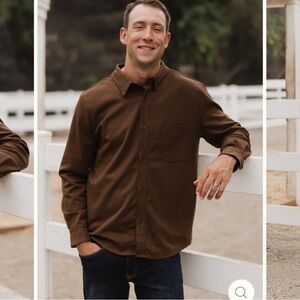 Ivy City Co Men's Dark Brown Casual Button Down Shirt